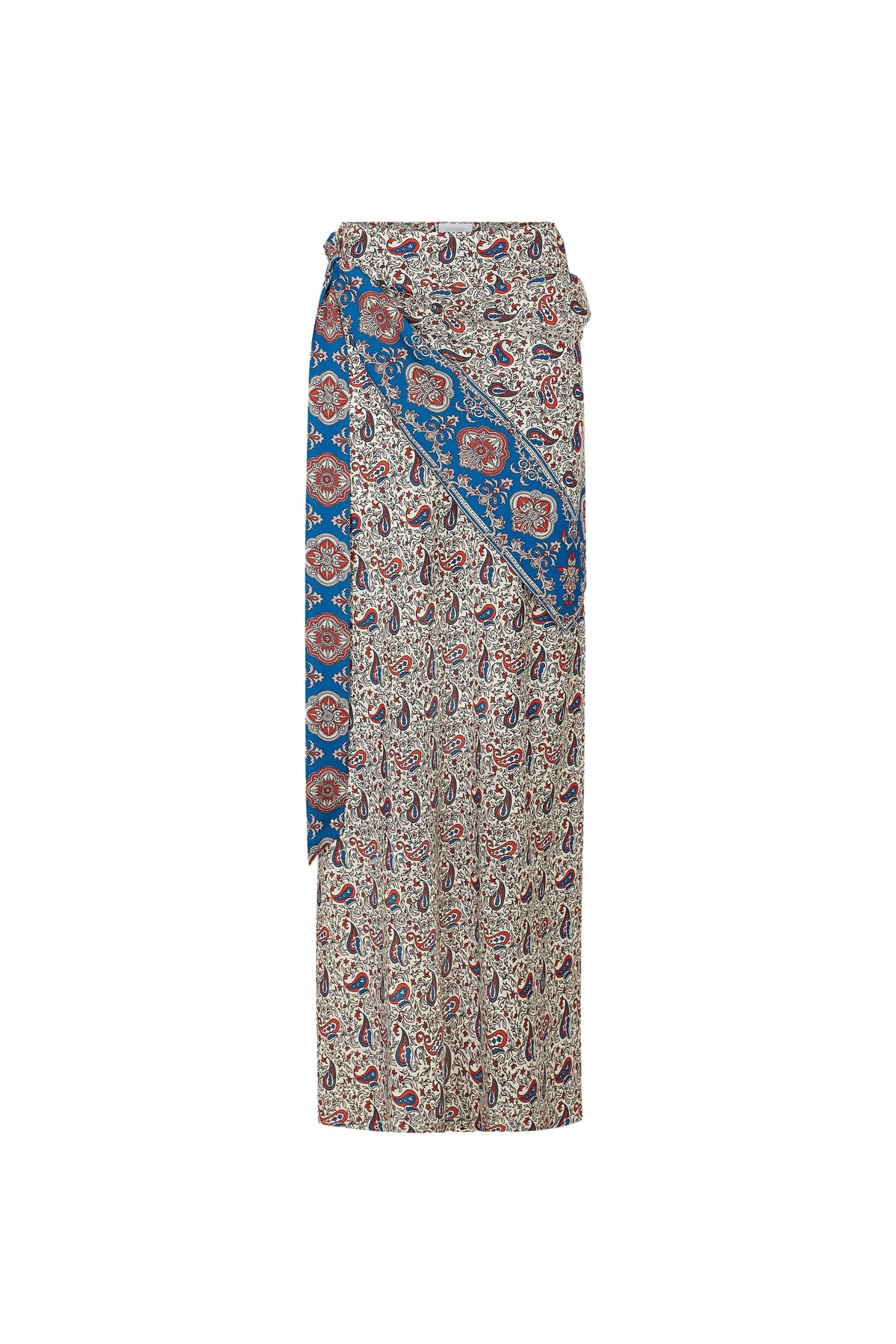 Long skirt in printed satin