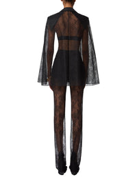 Lace cape with Ottoman lapels - Black