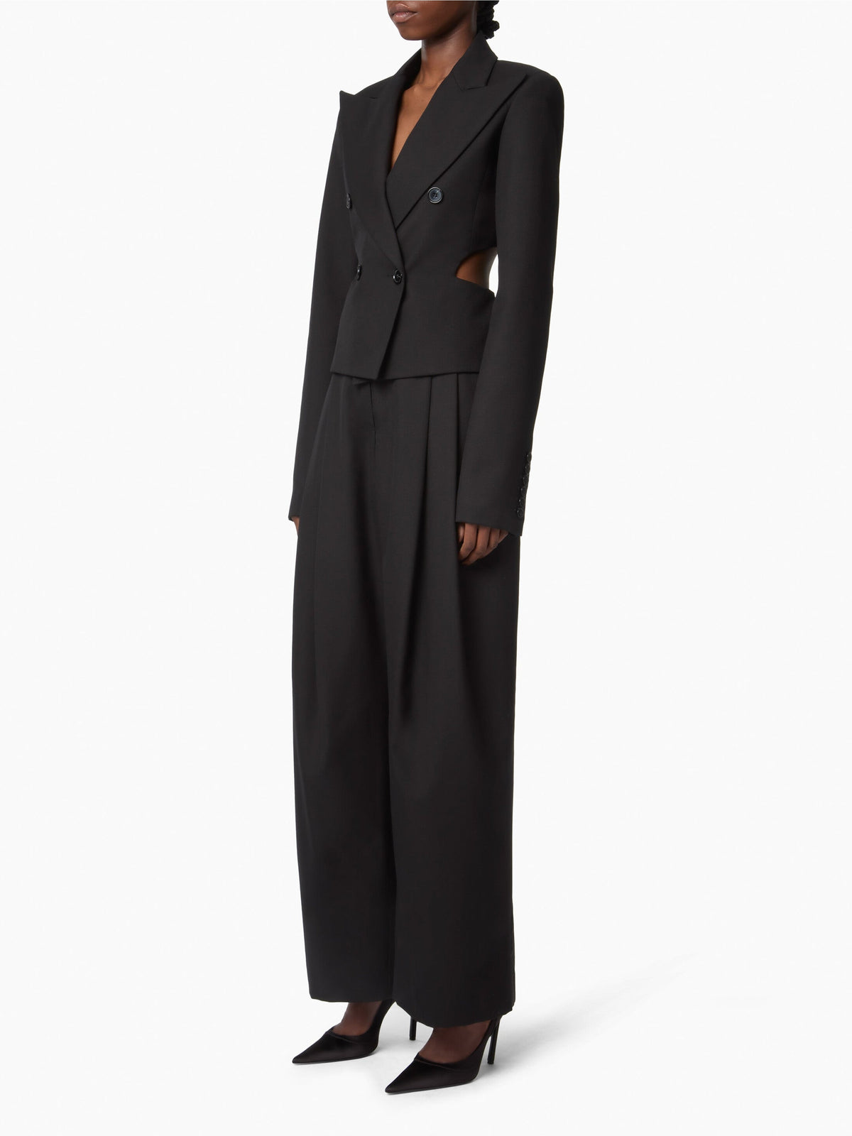 PANTALONS LARGES EN GABARDINE DE LAINE