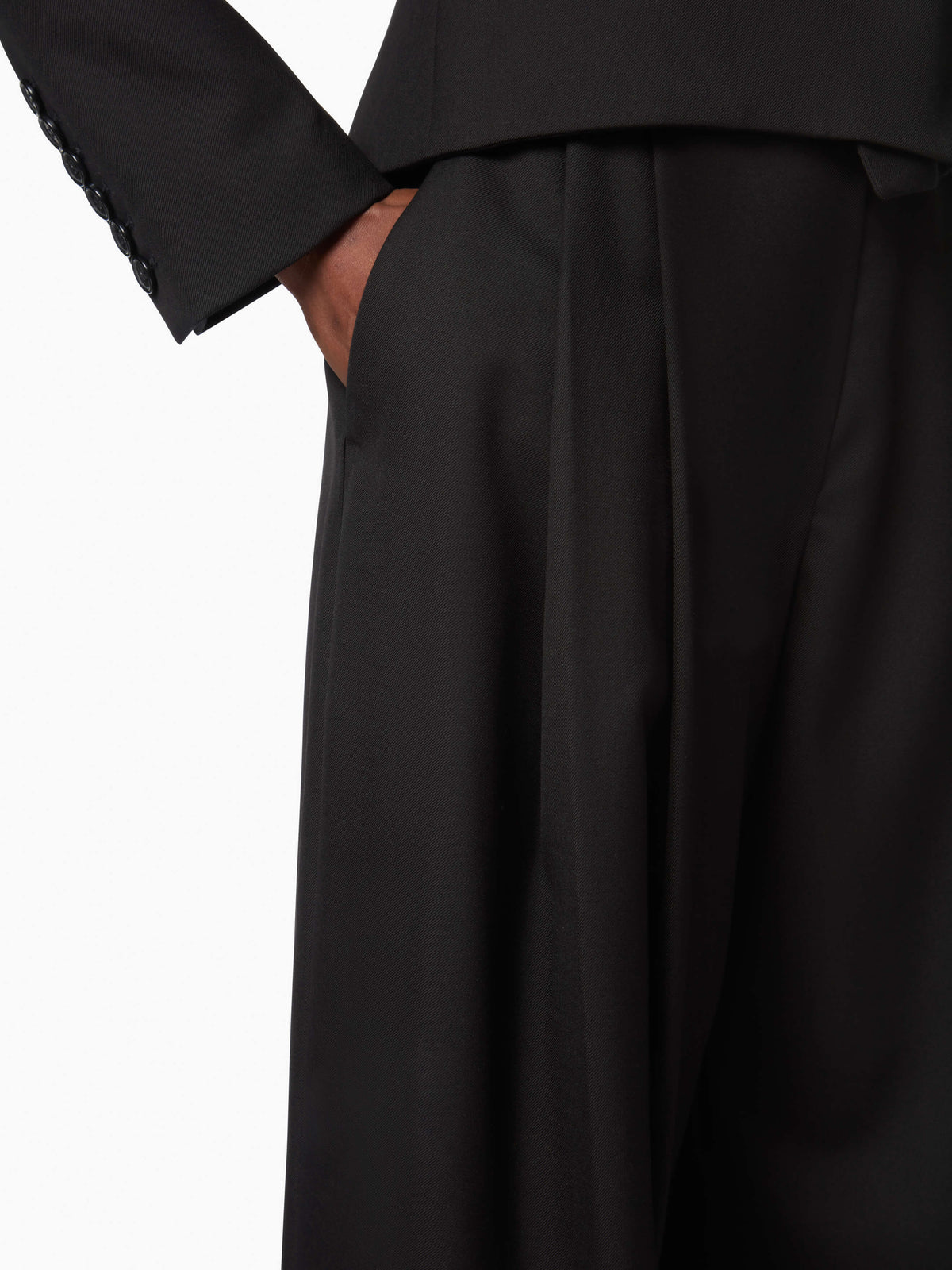 PANTALONS LARGES EN GABARDINE DE LAINE