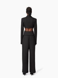 PANTALONS LARGES EN GABARDINE DE LAINE - Noir