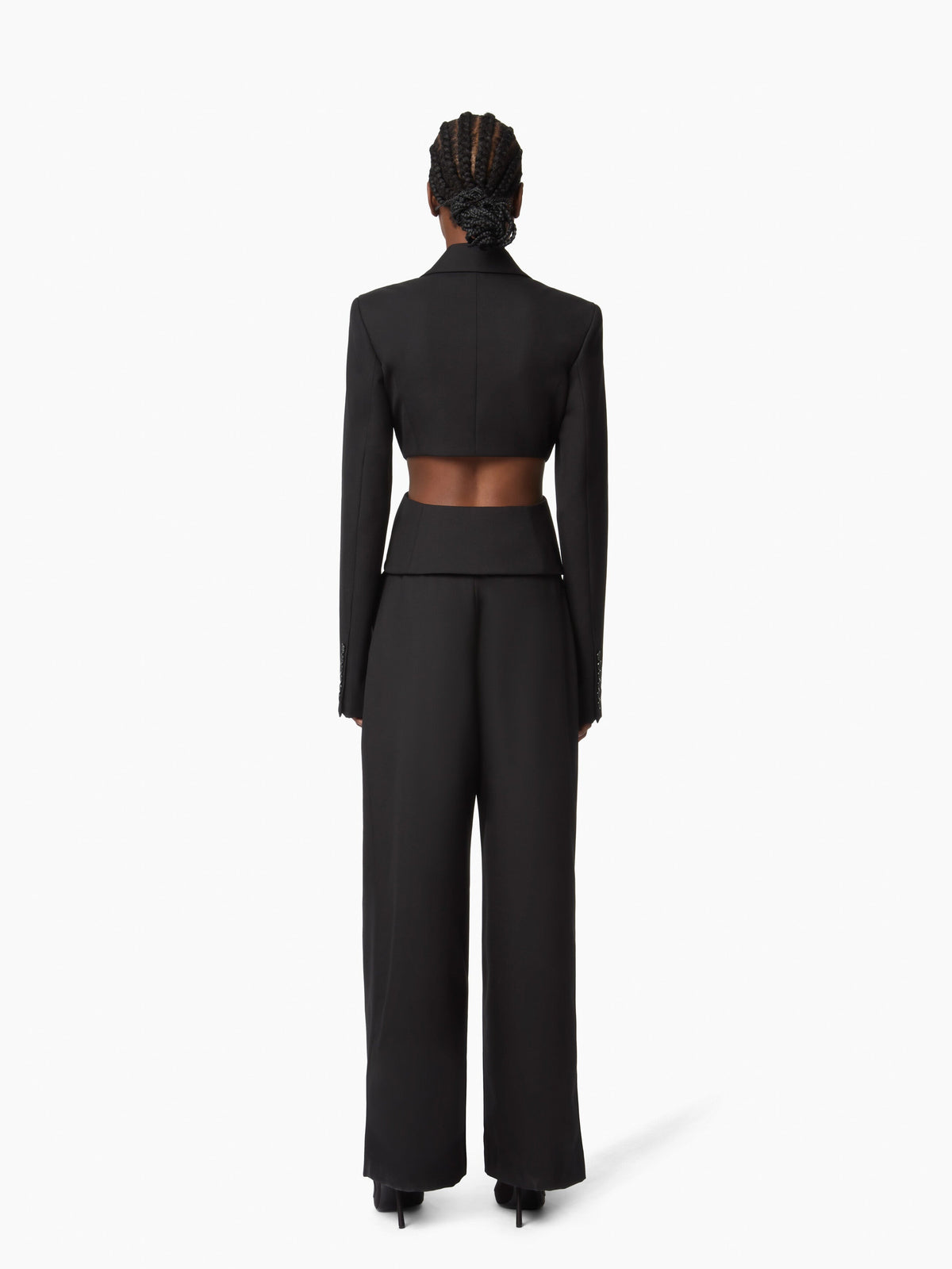 PANTALONS LARGES EN GABARDINE DE LAINE - Noir