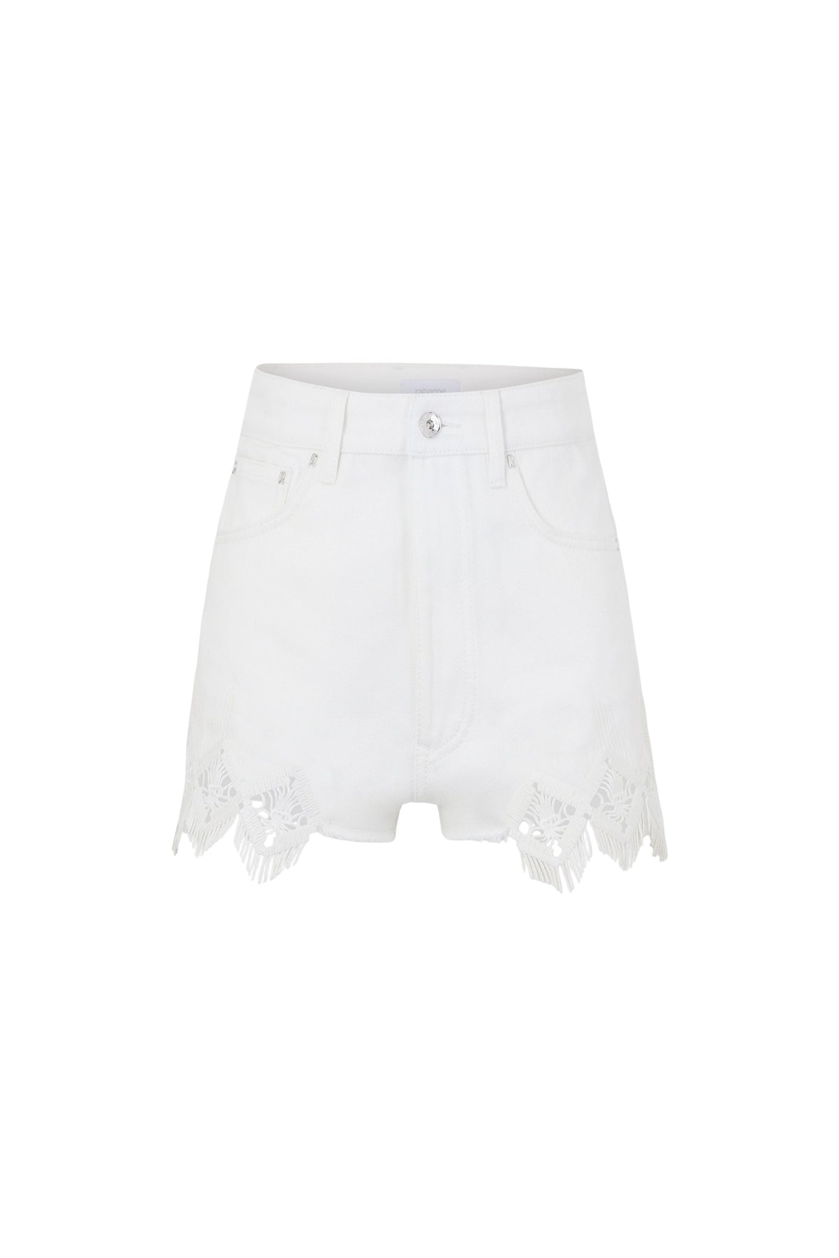 Shorts in denim with embroidery details