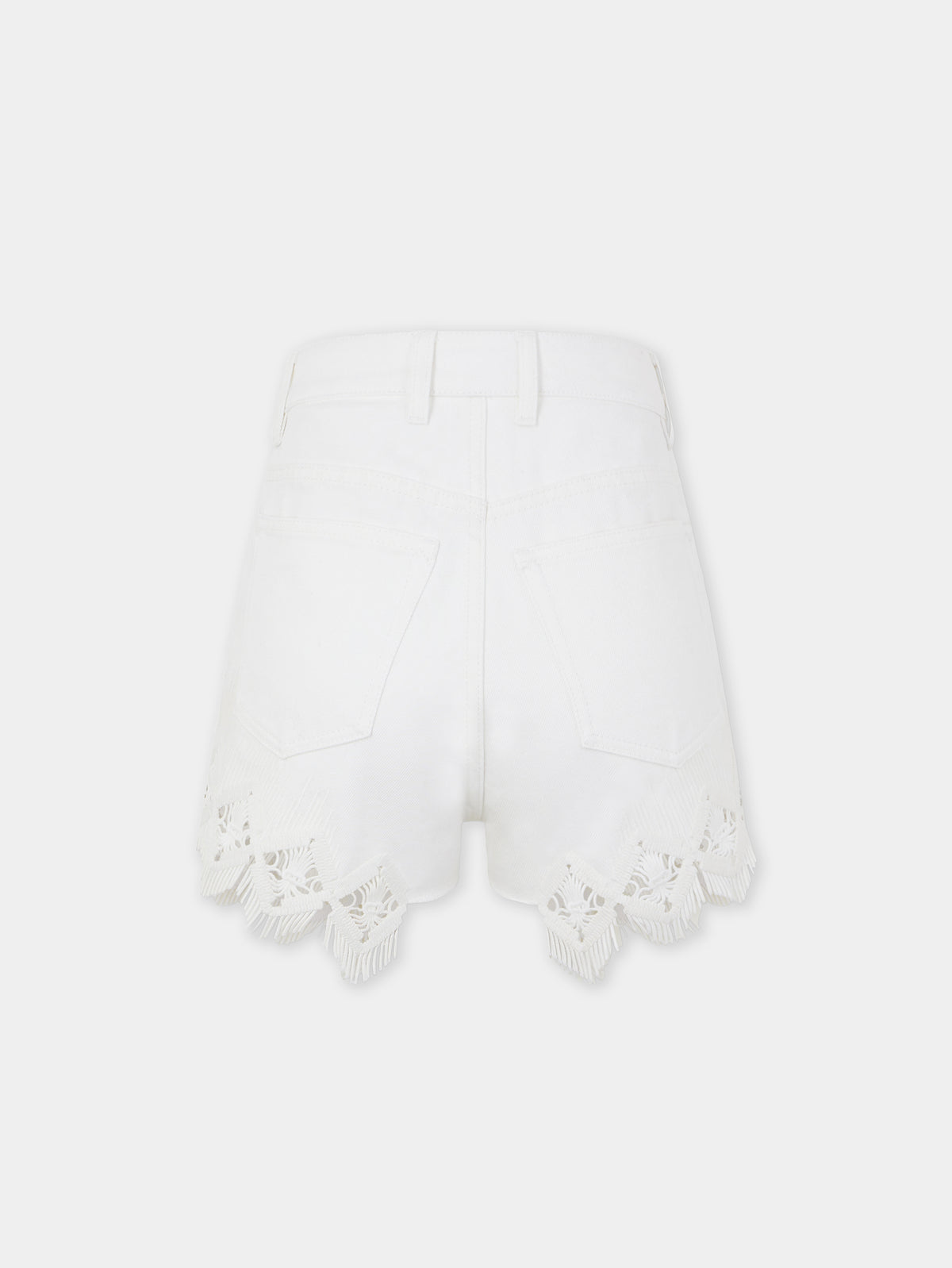 Shorts in denim with embroidery details