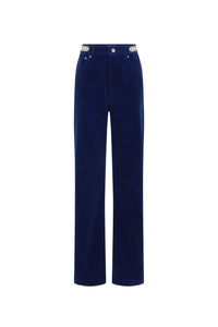 Baggy pants in velvet with 1969 discs