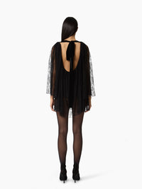 BODY CAPE TOP EN DENTELLE À COL V - Noir
