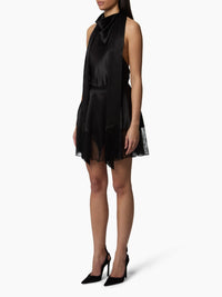 HAUT À COL HALTER AVEC ÉCHARPE EN SATIN