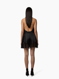 HAUT À COL HALTER AVEC ÉCHARPE EN SATIN