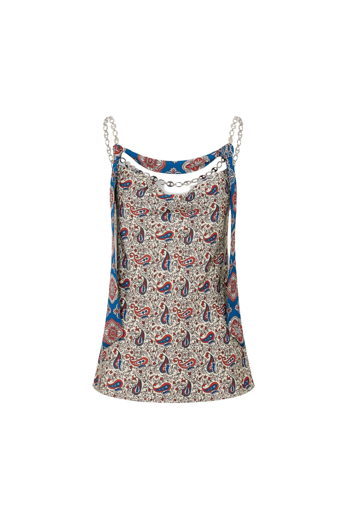 Tank top in printed satin