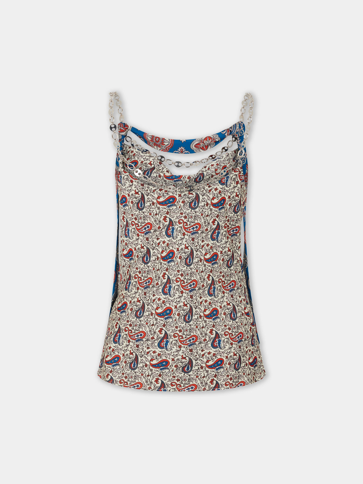 Tank top in printed satin