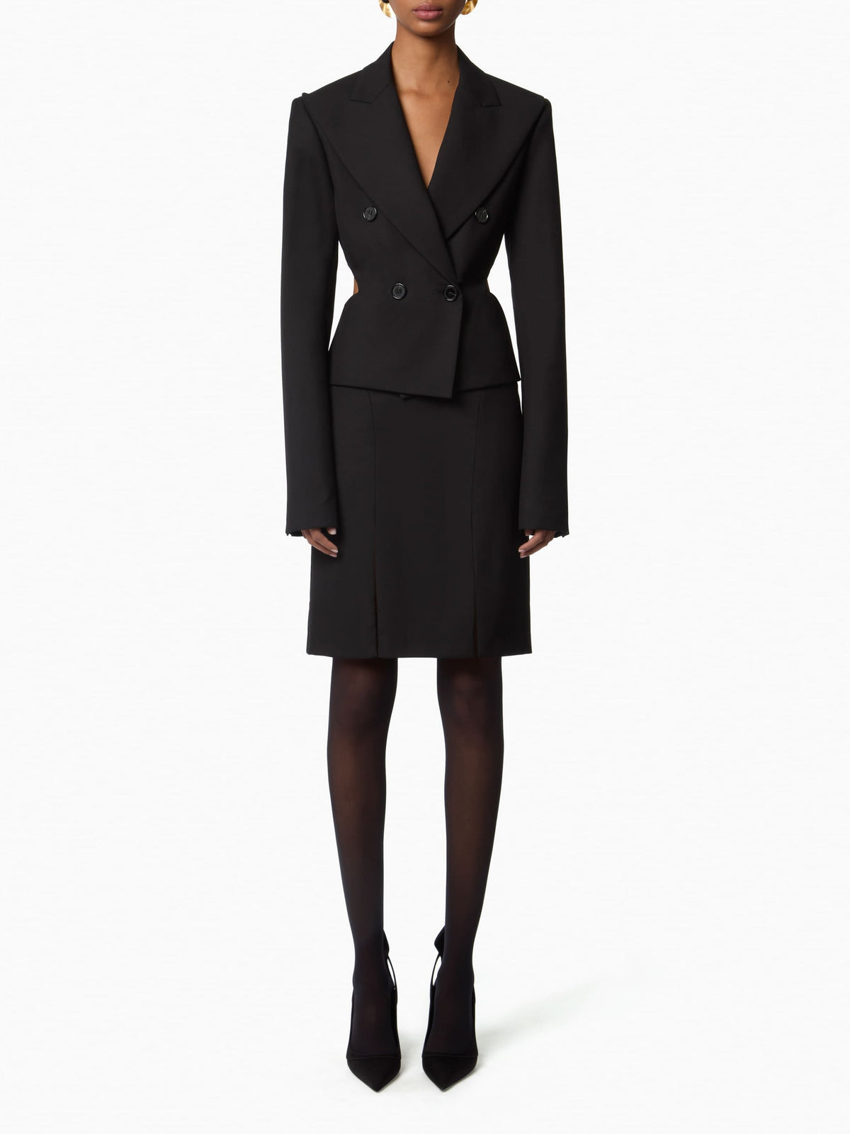 VESTE OUVERTE EN GABARDINE DE LAINE