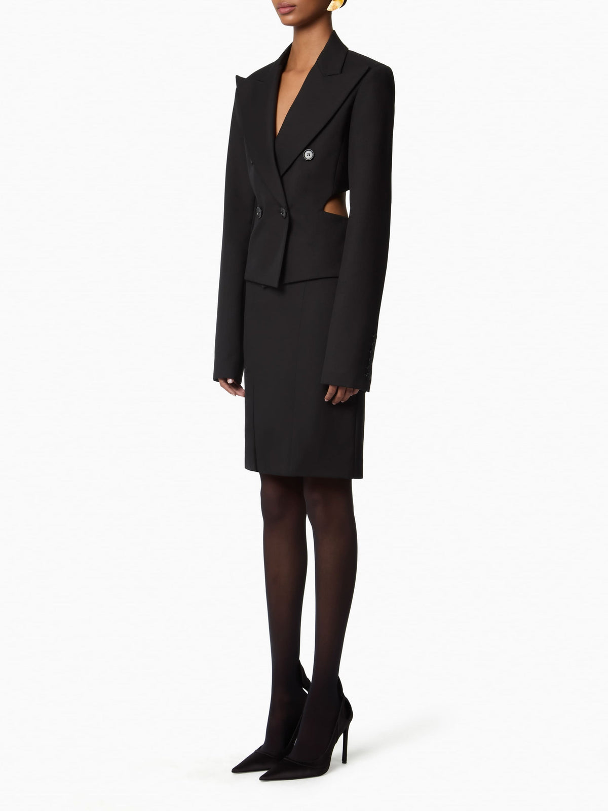 VESTE OUVERTE EN GABARDINE DE LAINE