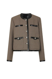 Blazer à col rond en laine - Pied De Poule & Green