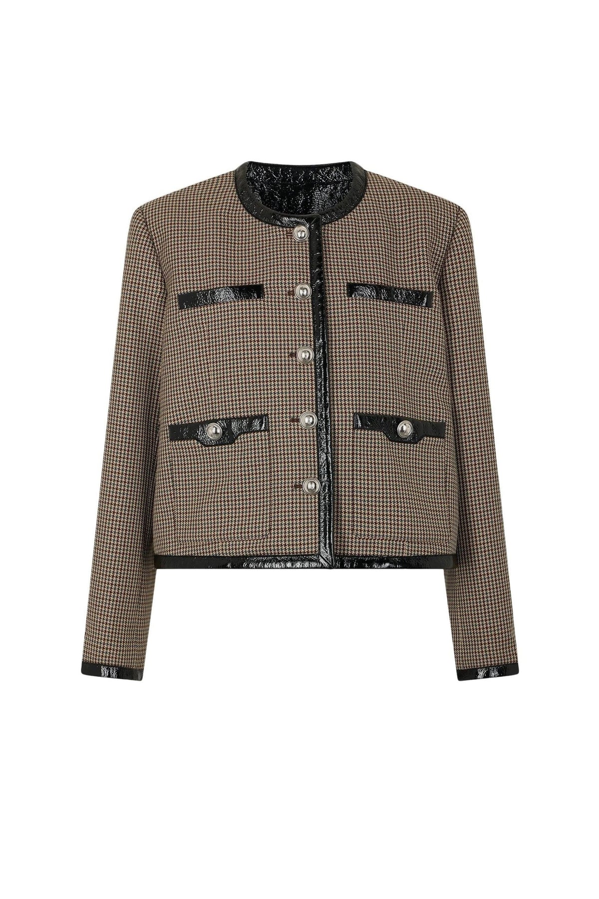 Blazer à col rond en laine - Pied De Poule & Green
