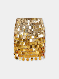 Gold mini skirt in gradient assembly