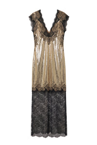 Robe longue en mesh - Light Yellow Gold