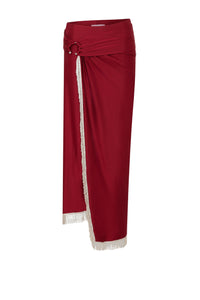 Draped midi skirt in jersey