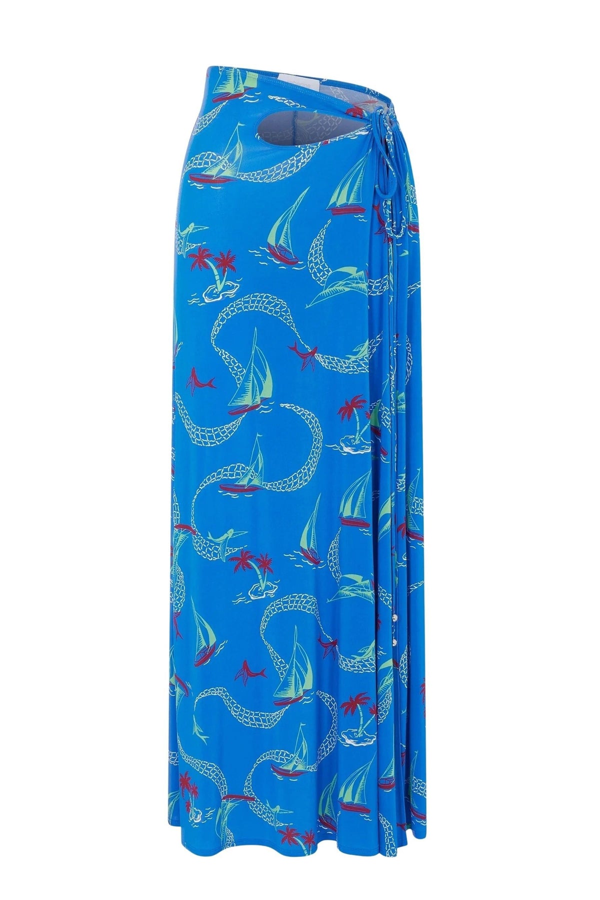 Jupe longue  imprimé Hawai - Hawai Graphic Blue & Bur