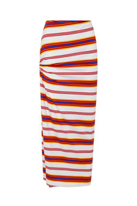 Draped long skirt in jersey