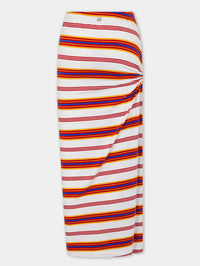 Draped long skirt in jersey