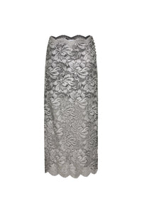 Silver midi skirt in lace