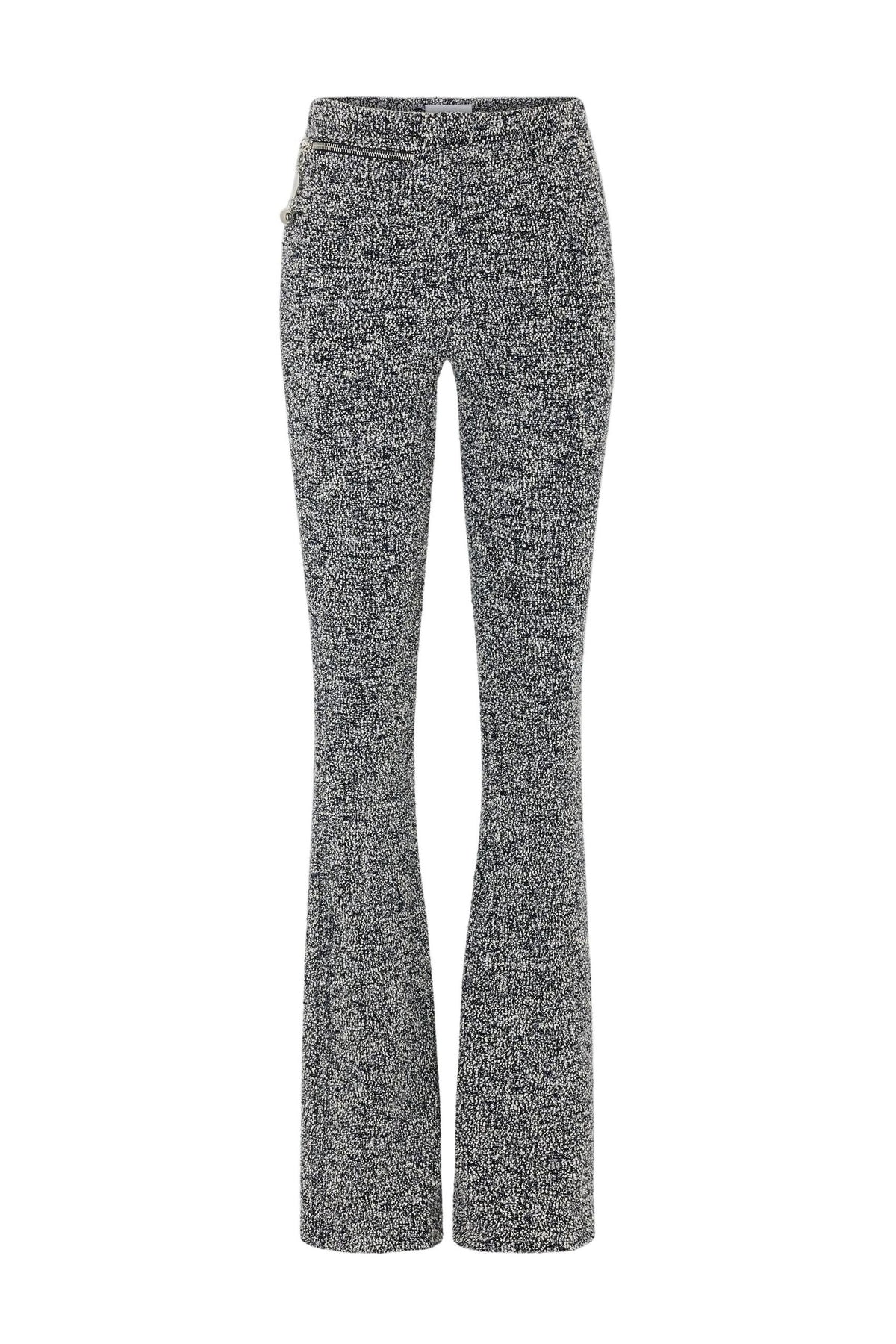 Pantalon taille haute bicolore - Navy/ White