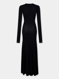 Second-skin long dress in jersey