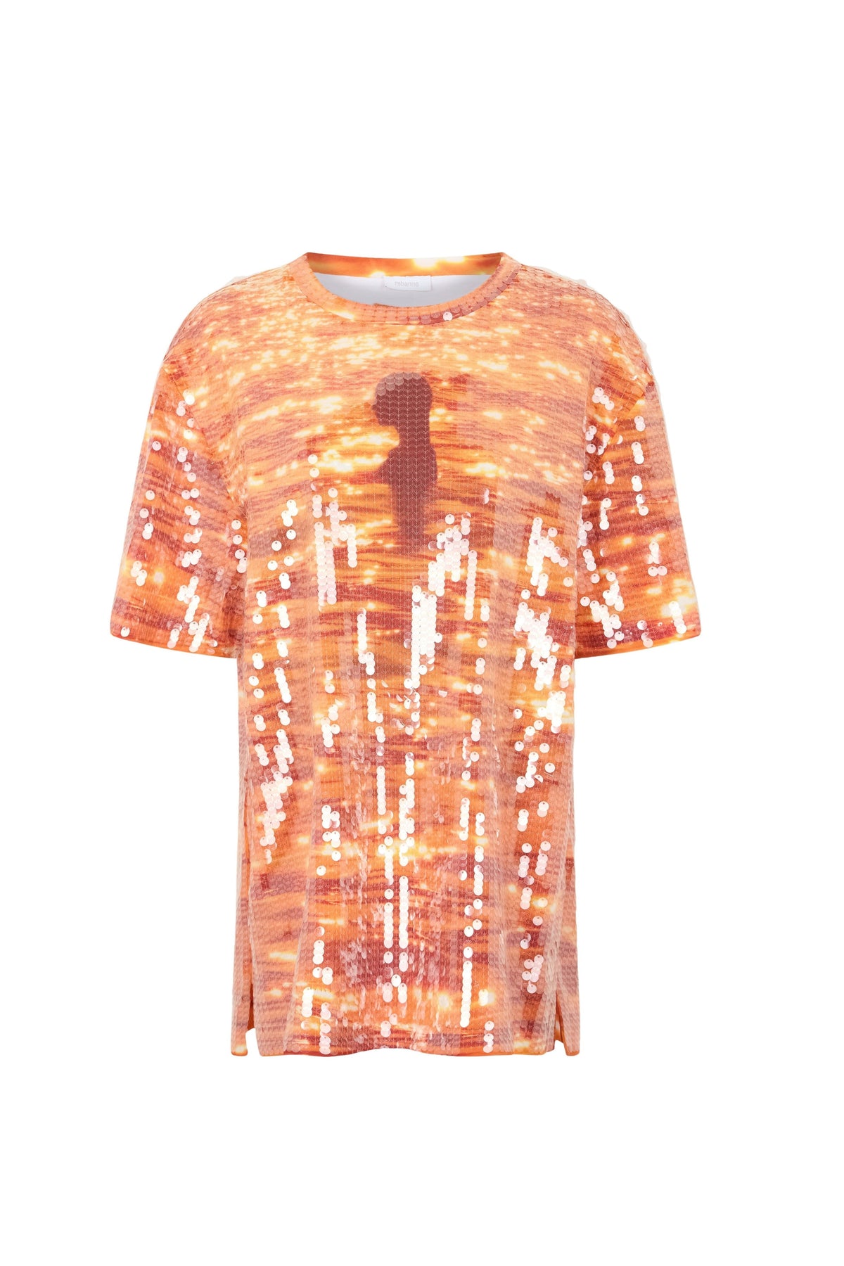T-shirt mini dress in cotton and sequins