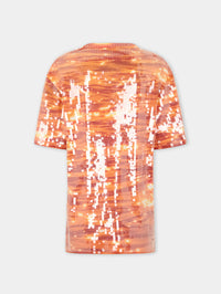 T-shirt mini dress in cotton and sequins