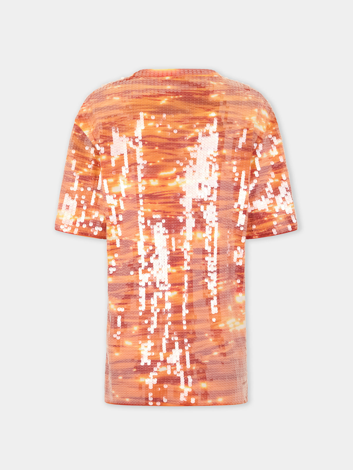 T-shirt mini dress in cotton and sequins