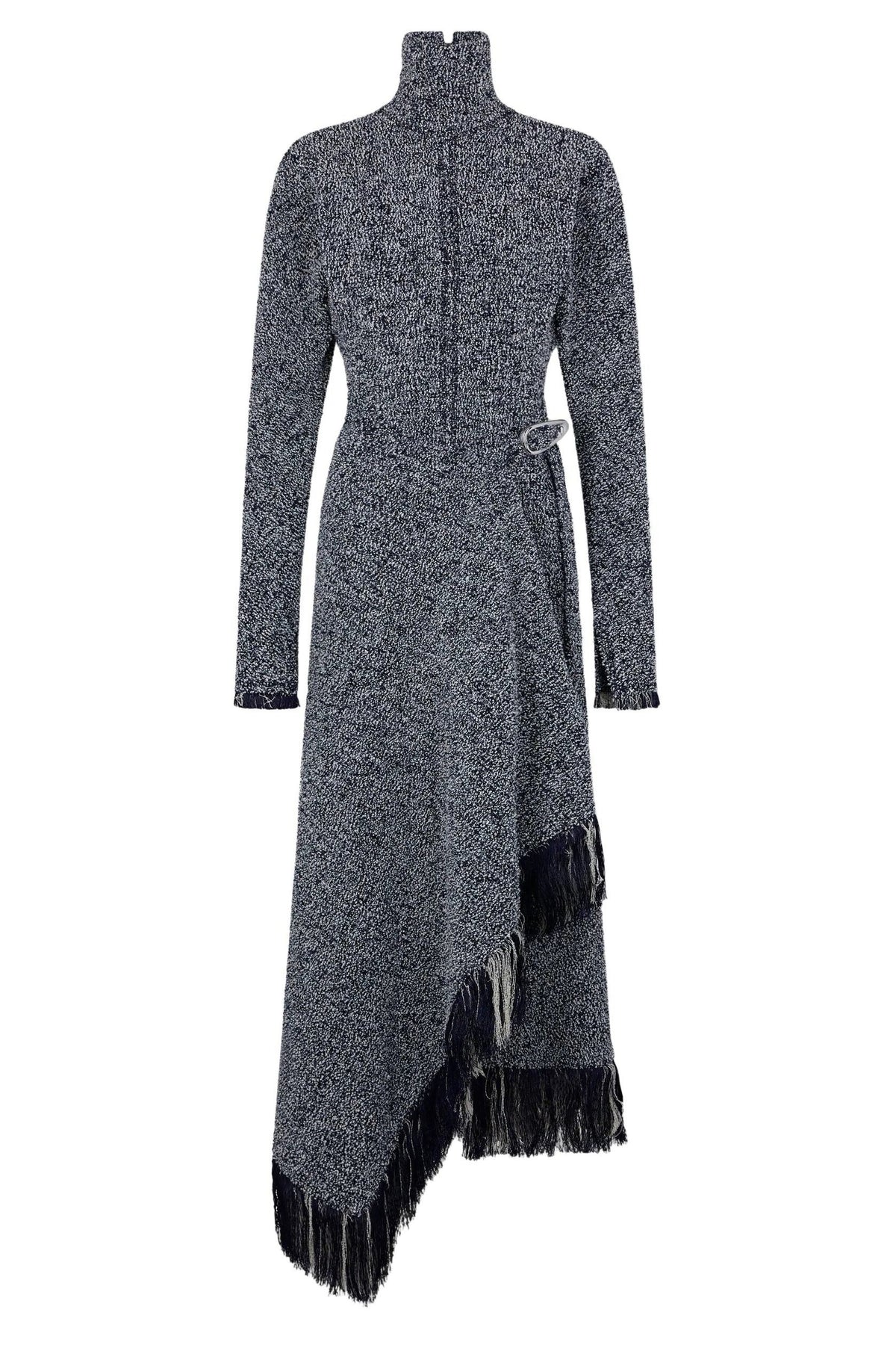 Robe à col montant et manches - Navy/ White