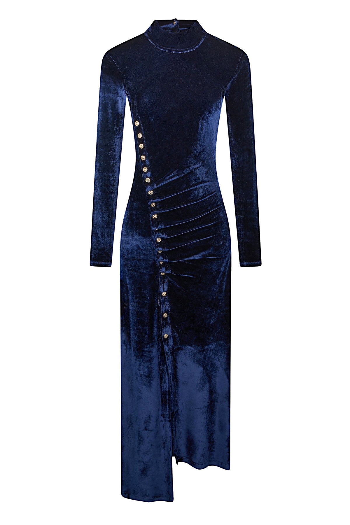 Robe longue drapée - Navy Poseidon