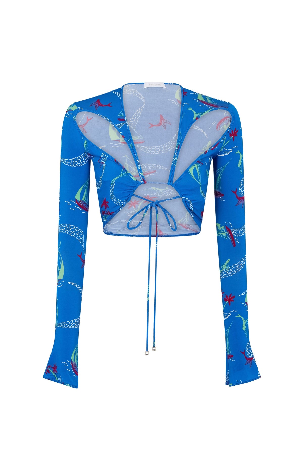 Crop top à manche longue - Hawai Graphic Blue & Bur