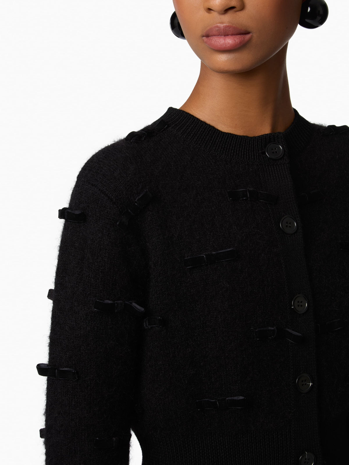 CARDIGAN EN MAILLE DE MOHAIR - Noir