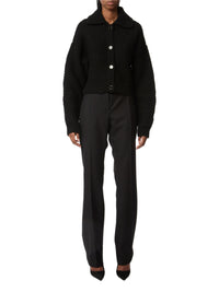 Knitted wool cardigan - Black