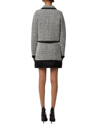 Veste double boutonnage jacquard effet tweed en laine - Blanc & Noir