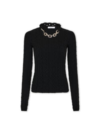 Black sweater in wool