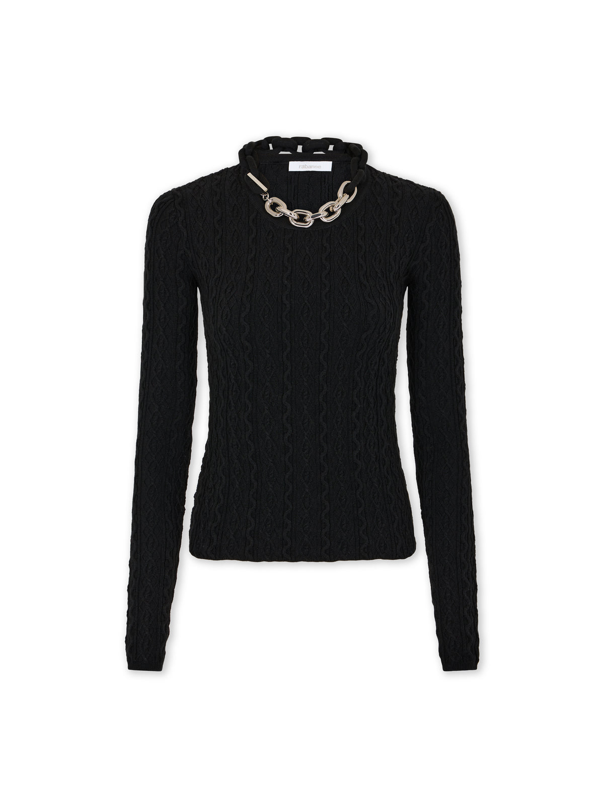 Black sweater in wool
