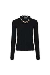 Black sweater in wool