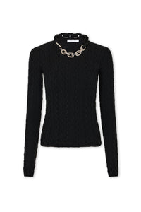 Black sweater in wool