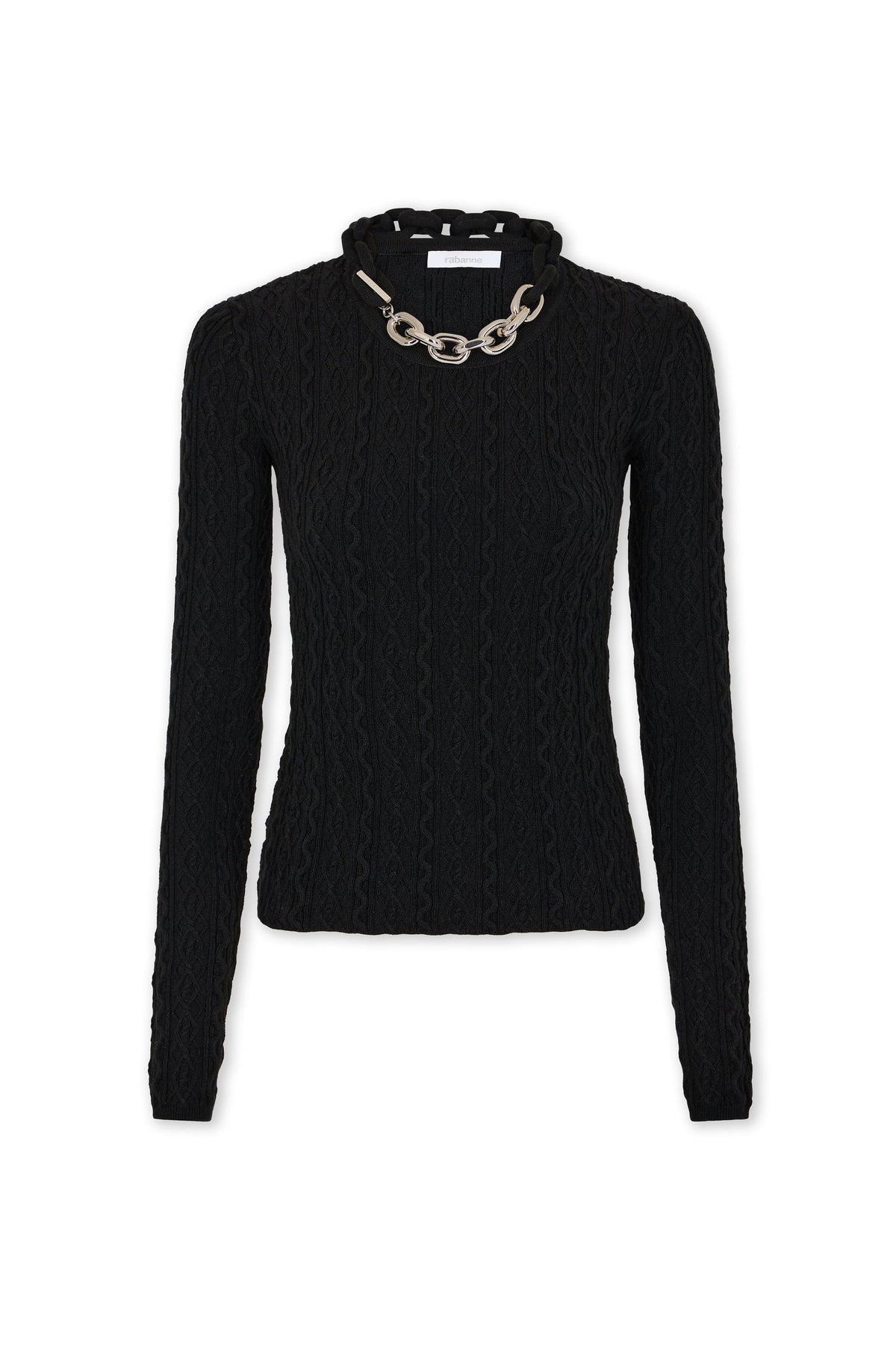 Black sweater in wool