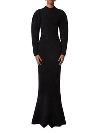 Alpaca and wool knit sweater dress - Black