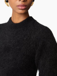 ROBE LONGUE EN MAILLE BROSSÉE D'ALPAGA ET DE LAINE
