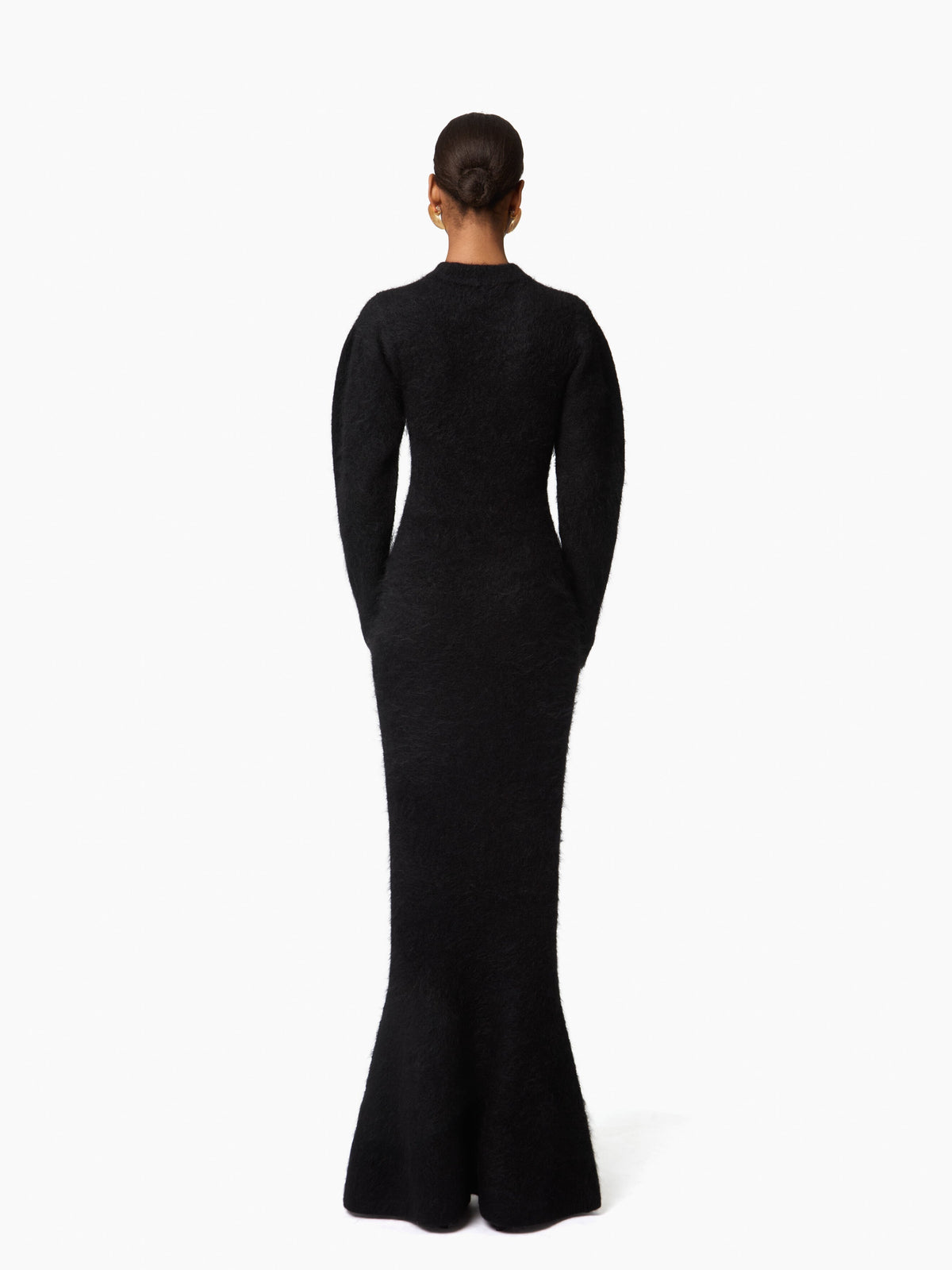 ROBE LONGUE EN MAILLE BROSSÉE D'ALPAGA ET DE LAINE
