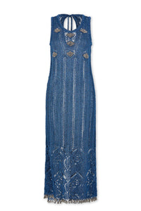 Robe sans manches en crochet - Turquoise