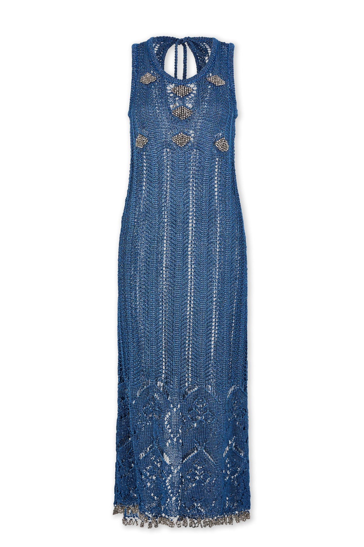 Robe sans manches en crochet - Turquoise