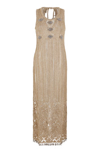 Robe longue en crochet - Light Gold