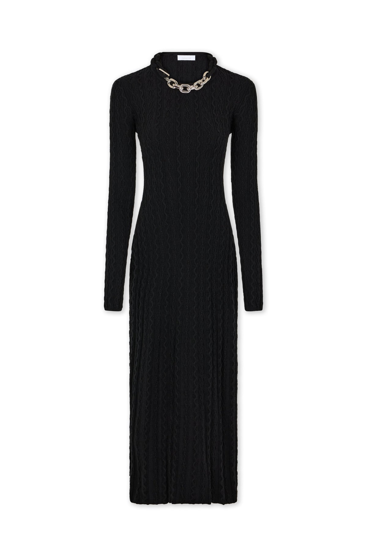 Black long dress in wool
