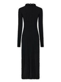 Black long dress in wool