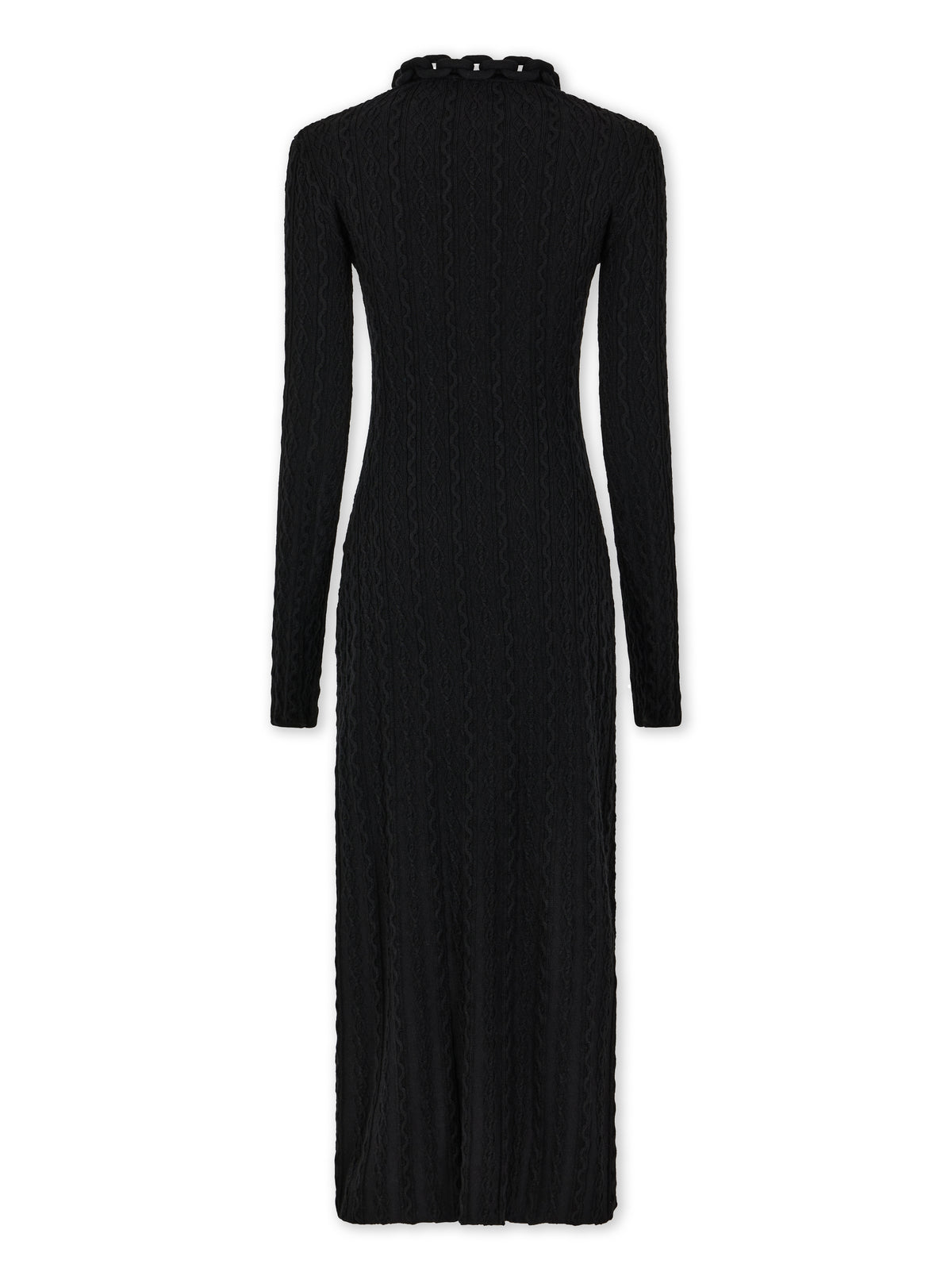Black long dress in wool